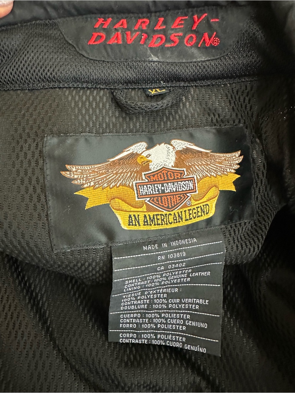 Harley Davidson Riding Jacket Protective Padding Zip Front Size XL - Picture 13 of 14